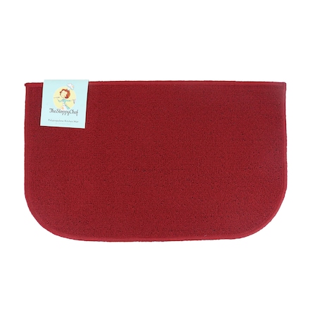 Monarch Brands Sloppy Chef D-Shape Kitchen Rug - 18in x 30in, Red P-JKT-DSHAPE-RD